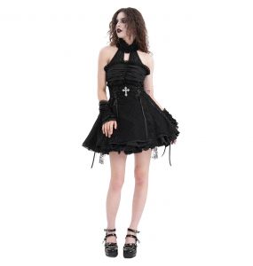 Black 'Lorelei' Gothic Lolita Short Dress