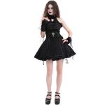 Robe Courte Gothic Lolita 'Lorelei' Noire