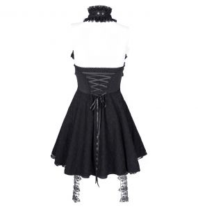 Robe Courte Gothic Lolita 'Lorelei' Noire