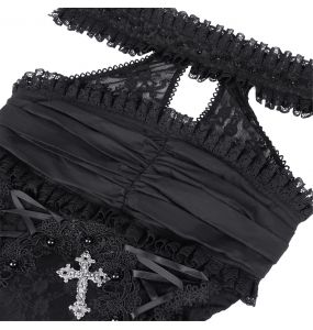 Black 'Lorelei' Gothic Lolita Short Dress