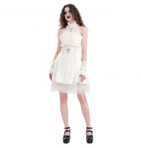 White 'Lorelei' Gothic Lolita Short Dress