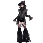 Short 'Elianor' en Velours et Résille Noirs