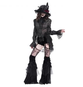 Short 'Elianor' en Velours et Résille Noirs