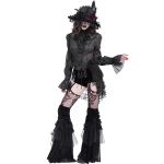 Short 'Elianor' en Velours et Résille Noirs