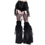 Black Velvet and Mesh 'Elianor' Shorts