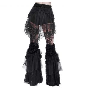 Black Velvet and Mesh 'Elianor' Shorts