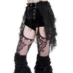 Short 'Elianor' en Velours et Résille Noirs