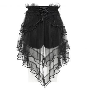 Short 'Elianor' en Velours et Résille Noirs