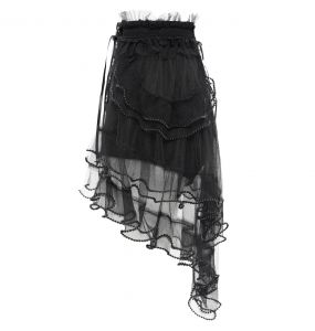 Short 'Elianor' en Velours et Résille Noirs