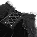 Black Velvet and Mesh 'Elianor' Shorts