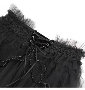Black Velvet and Mesh 'Elianor' Shorts