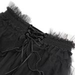 Short 'Elianor' en Velours et Résille Noirs