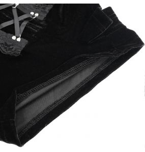Short 'Elianor' en Velours et Résille Noirs