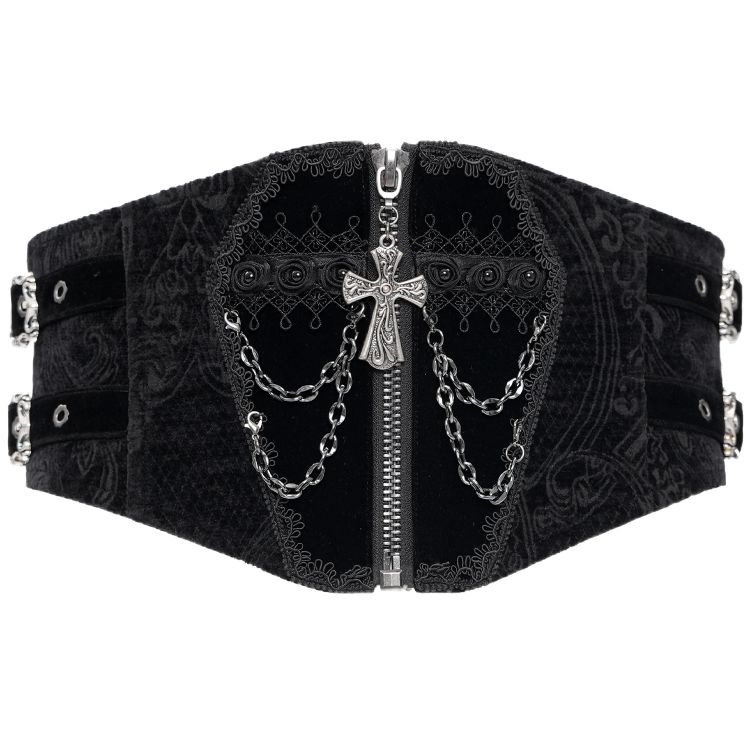 Females's Black 'Elianor' Gothic Corset Belt