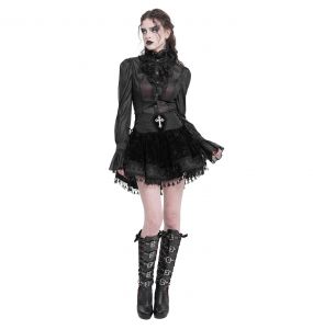 Black 'Elianor' Gothic Mini Skirt