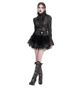Black 'Elianor' Gothic Mini Skirt