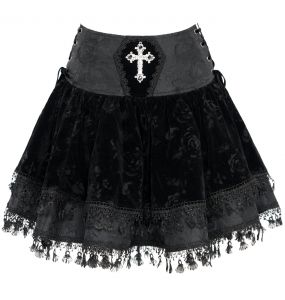 Mini Jupe Gothique 'Elianor' Noire