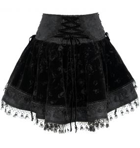 Black 'Elianor' Gothic Mini Skirt