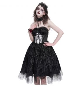 Robe Gothique 'Ribcage' Noire