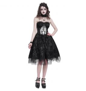 Robe Gothique 'Ribcage' Noire