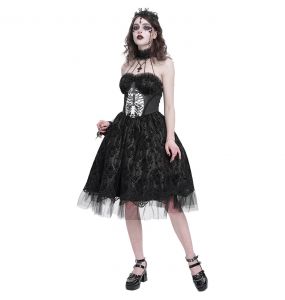 Robe Gothique 'Ribcage' Noire