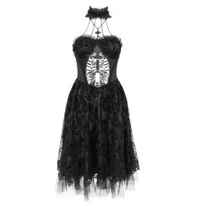 Robe Gothique 'Ribcage' Noire