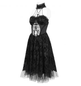 Robe Gothique 'Ribcage' Noire