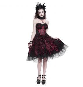 Burgudy 'Ribcage' Gothic Dress