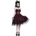 Robe Gothique 'Ribcage' Bordeaux