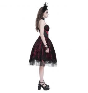 Burgudy 'Ribcage' Gothic Dress
