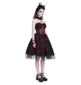 Robe Gothique 'Ribcage' Bordeaux