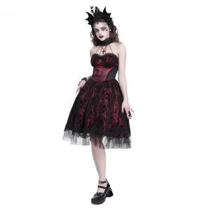 Robe Gothique 'Ribcage' Bordeaux