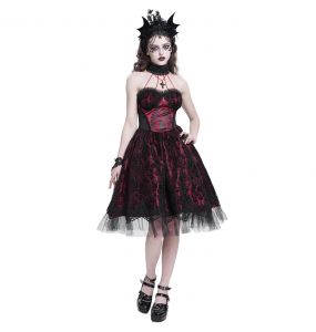 Robe Gothique 'Ribcage' Bordeaux