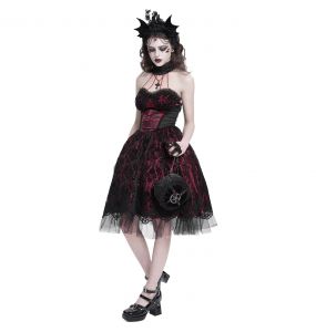 Robe Gothique 'Ribcage' Bordeaux