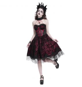Burgudy 'Ribcage' Gothic Dress