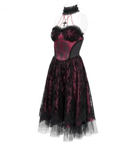 Burgudy 'Ribcage' Gothic Dress