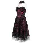 Robe Gothique 'Ribcage' Bordeaux