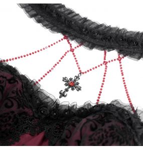 Robe Gothique 'Ribcage' Bordeaux