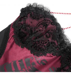 Burgudy 'Ribcage' Gothic Dress