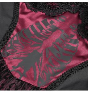 Robe Gothique 'Ribcage' Bordeaux