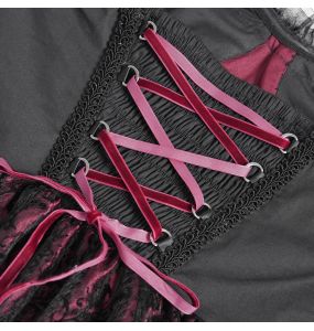 Robe Gothique 'Ribcage' Bordeaux