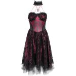 Burgudy 'Ribcage' Gothic Dress