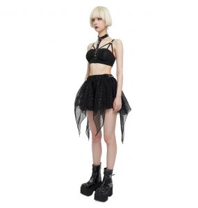 Black 'Punk Doll' Mini Skirt