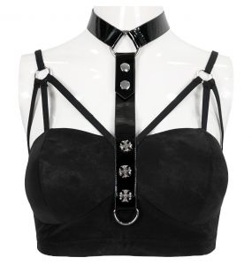 Crop Top 'Punk Doll' Noir
