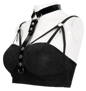 Black 'Punk Doll' Crop Top