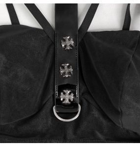 Crop Top 'Punk Doll' Noir