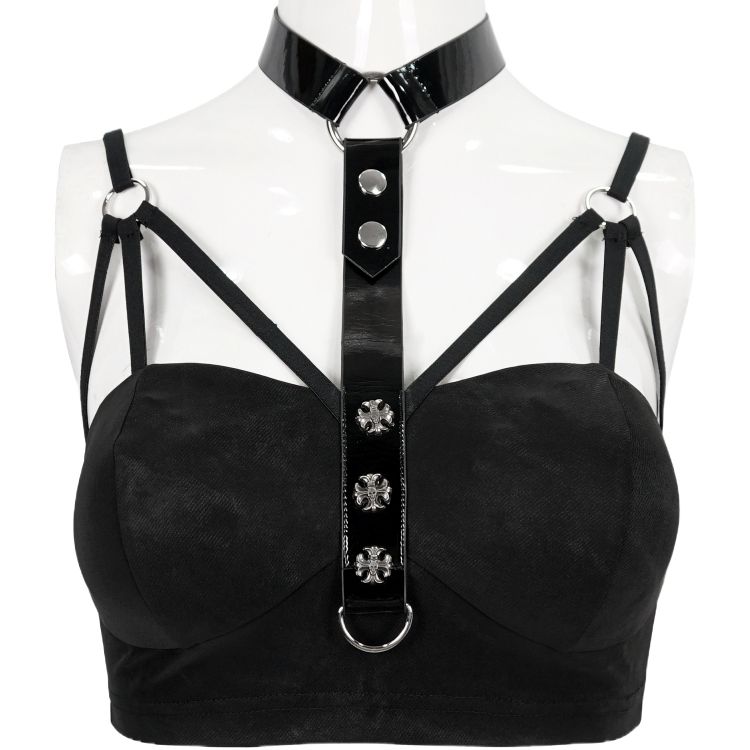 Black 'Punk Doll' Crop Top