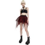 Burgundy and Black 'Punk Doll' Mini Skirt