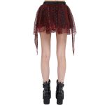 Burgundy and Black 'Punk Doll' Mini Skirt