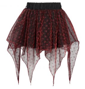Burgundy and Black 'Punk Doll' Mini Skirt